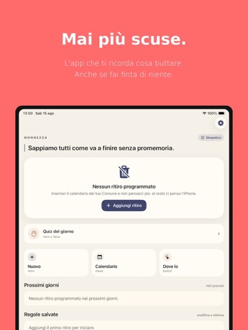 Monnezza iPad screenshot