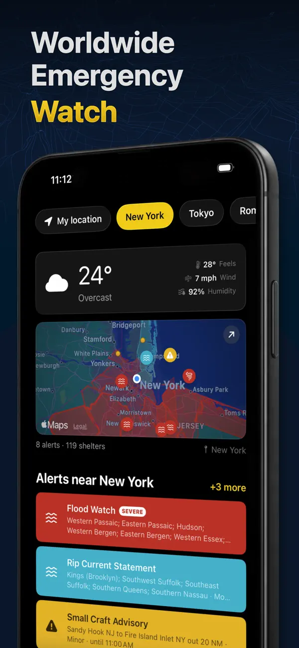 Screenshot #1 pour Ward: World Emergency Alerts