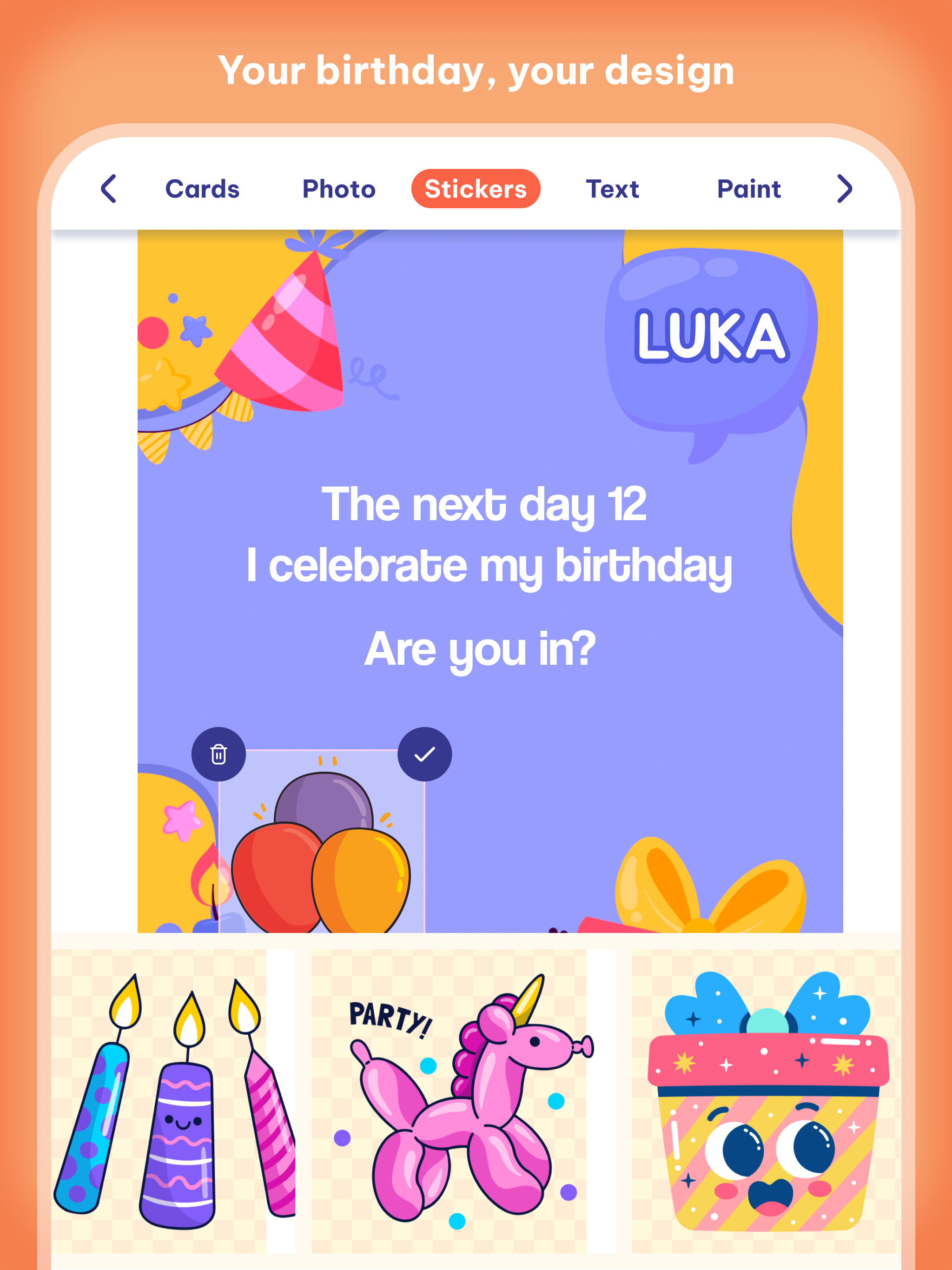 Make happy birthday greeting