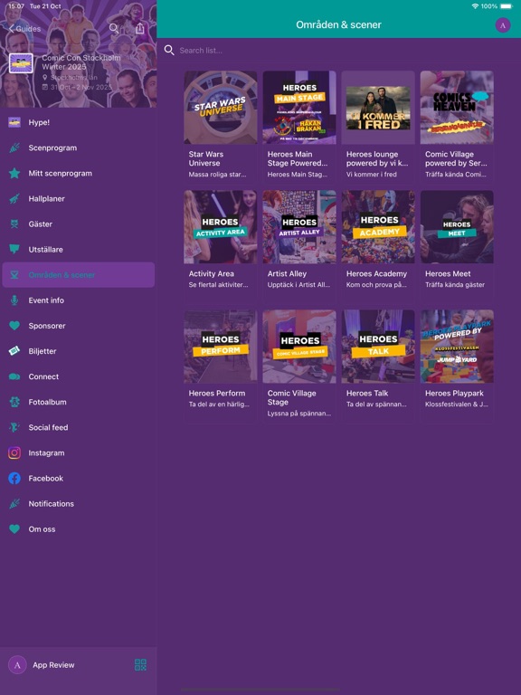 Heroes Comic Con Nordics app screenshot 2
