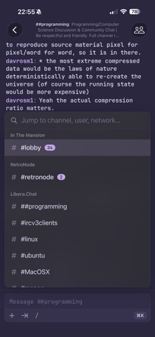 Mango IRC screenshot