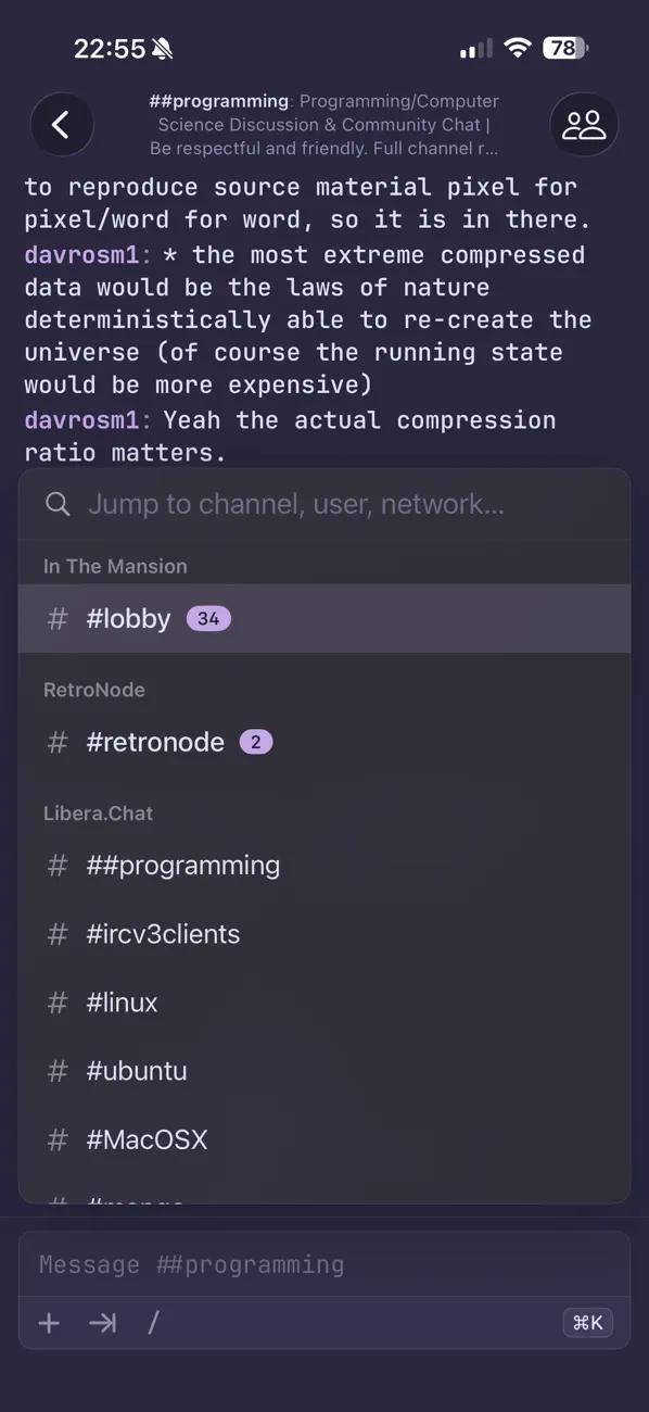 Screenshot #3 pour Mango IRC