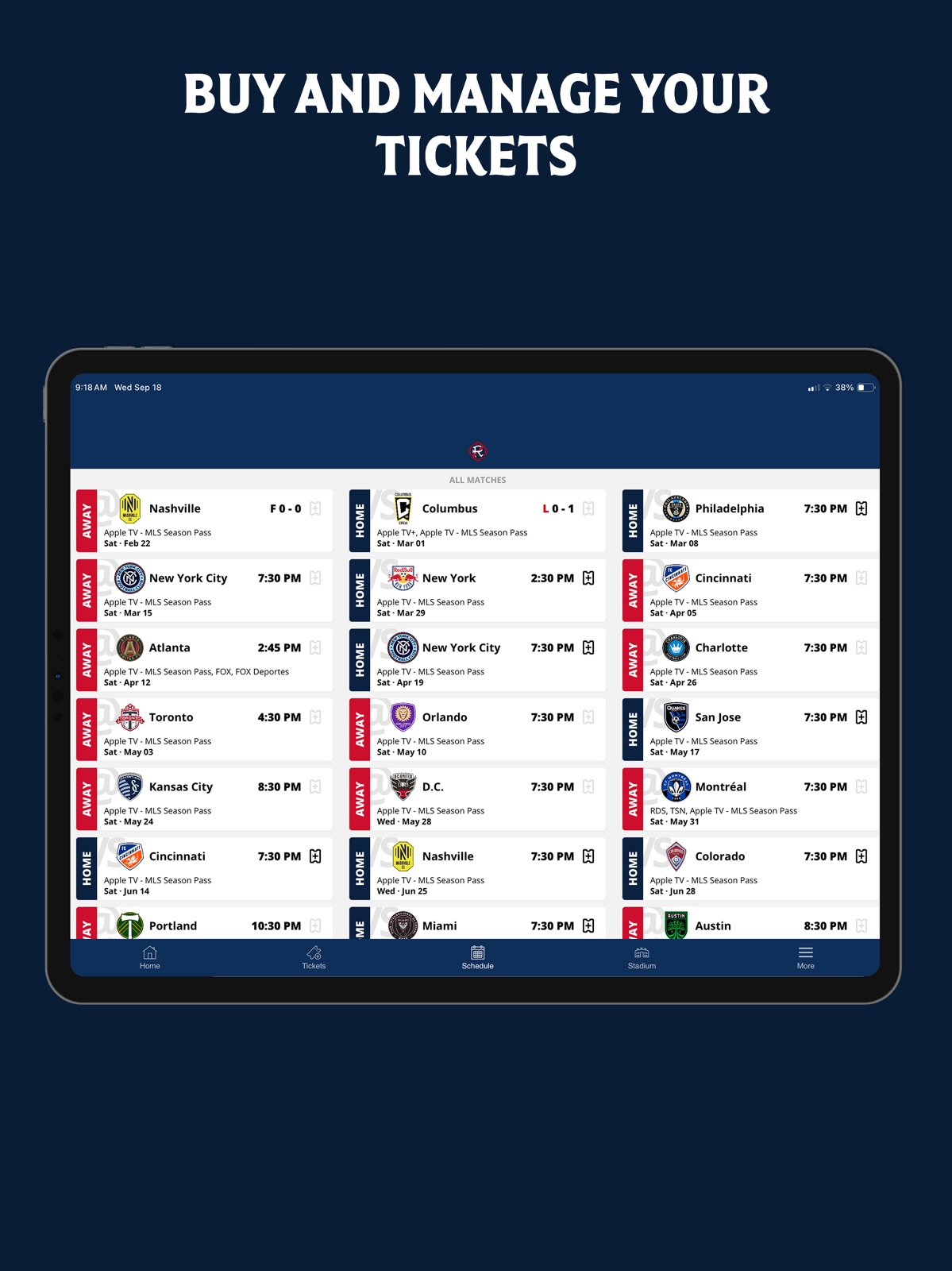 New England Revolution ipad screenshot 2