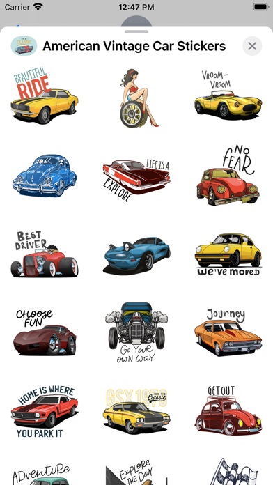American Vintage Car Stickers Screenshot