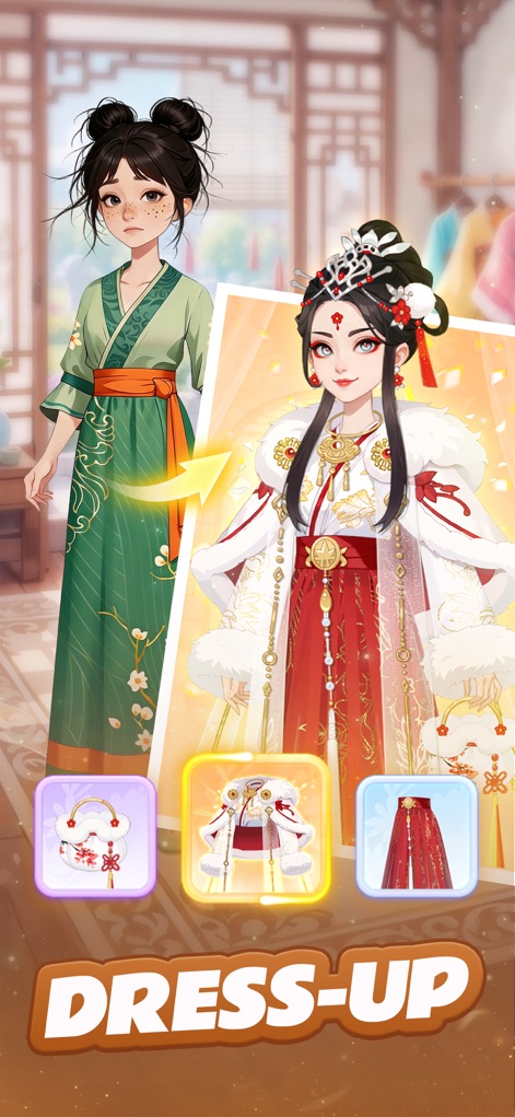 My Garden Tale - Personalize characters with an array of stunning traditional outfits, complemented by a wide selection of accessories and makeup options.