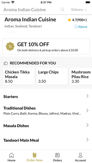 Aroma Indian Cuisine Trent Screenshot