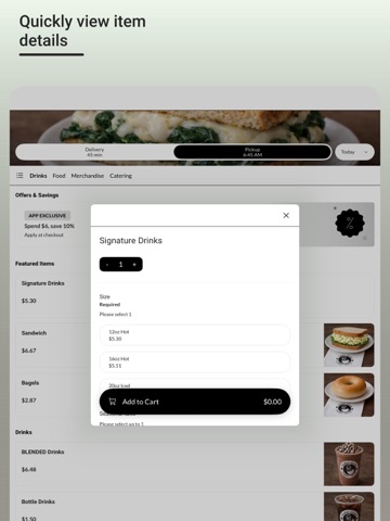 The Grove Coffee House iPad screenshot