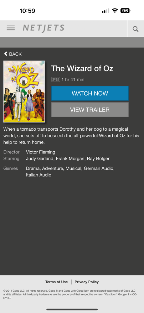 NetJets IFE screenshot 6