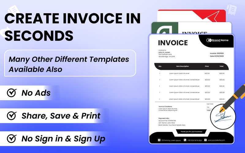 Invoice Maker: Estimate Simple app screenshot