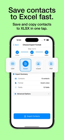 Export Contacts to CSV & Excel iPhone screenshot