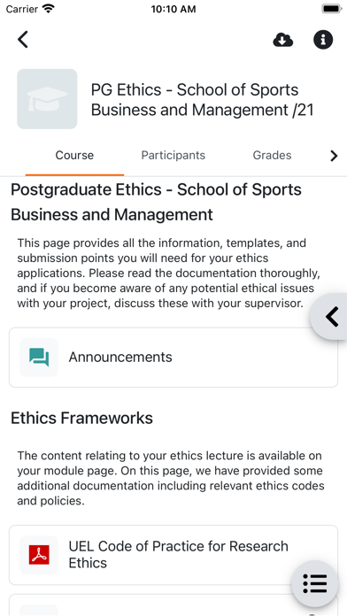 UCFB Online Hub Screenshot