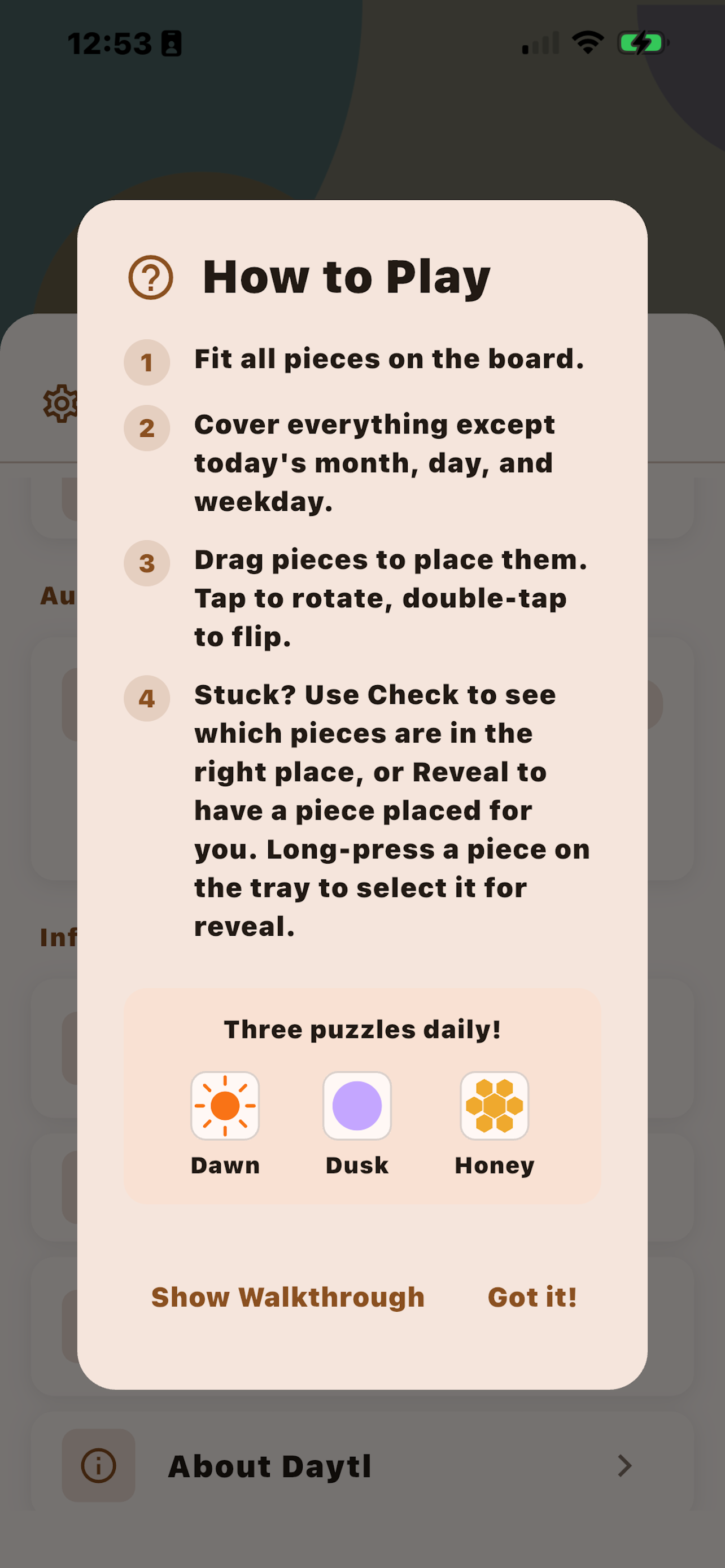 Daytl: Daily Calendar Puzzle