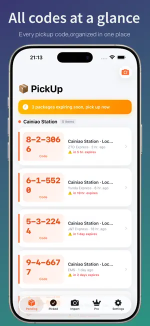 PickUp - Package Code Manager screenshot 1