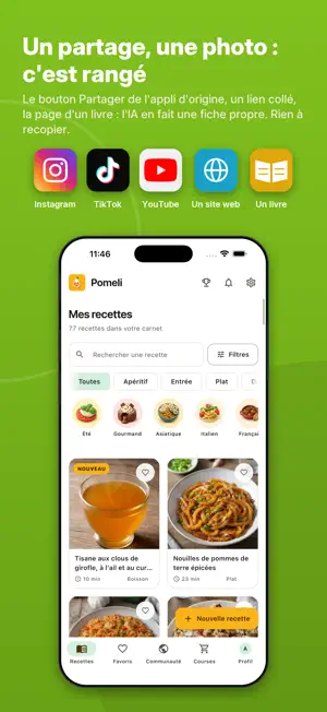 Pomeli - Carnet de recettes screenshot 2