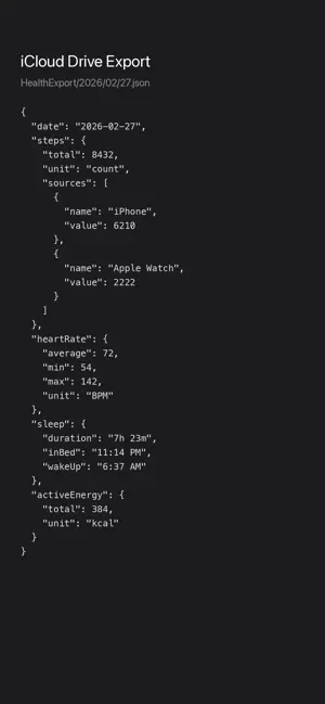 HealthExport screenshot 3
