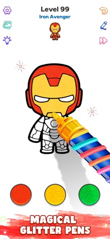 Coloring Paint: ASMR Superhero iPhone screenshot