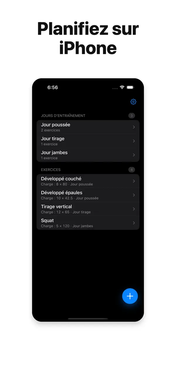 Screenshot #2 pour WatchLift - Carnet muscu