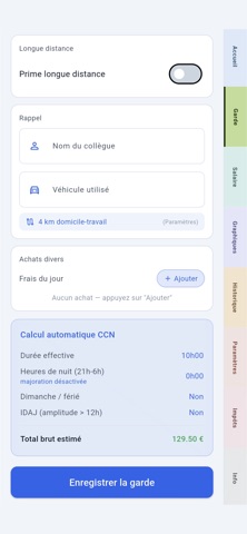 AmbuTime - Salaire Ambulancier iPhone screenshot