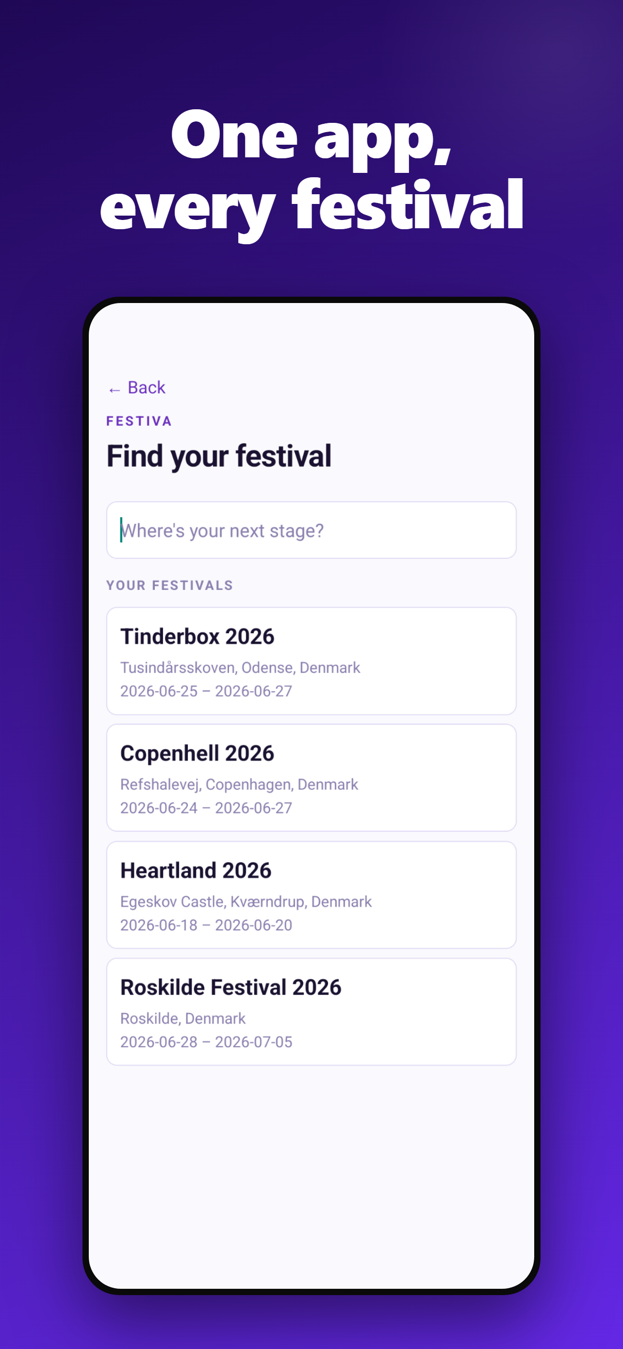 Festiva – Festival Planner