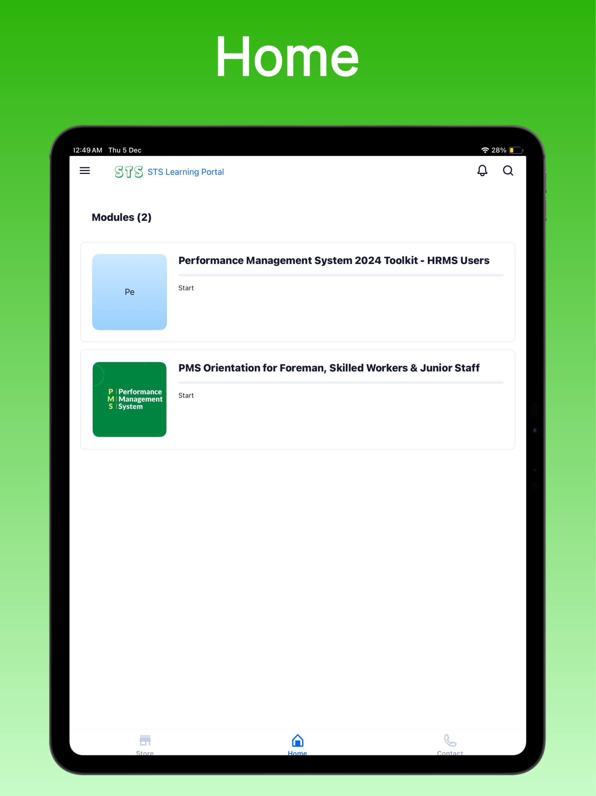 STS Learning Portal screenshot 6