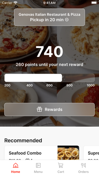Genovas Italian Restaurant iPhone screenshot 1 - Food & Drink app