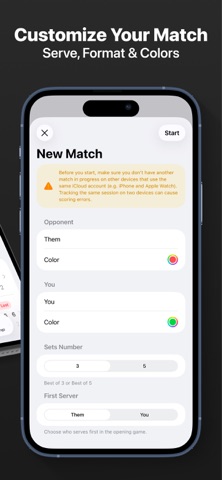 Tennis Match Score Keeper iPhone screenshot