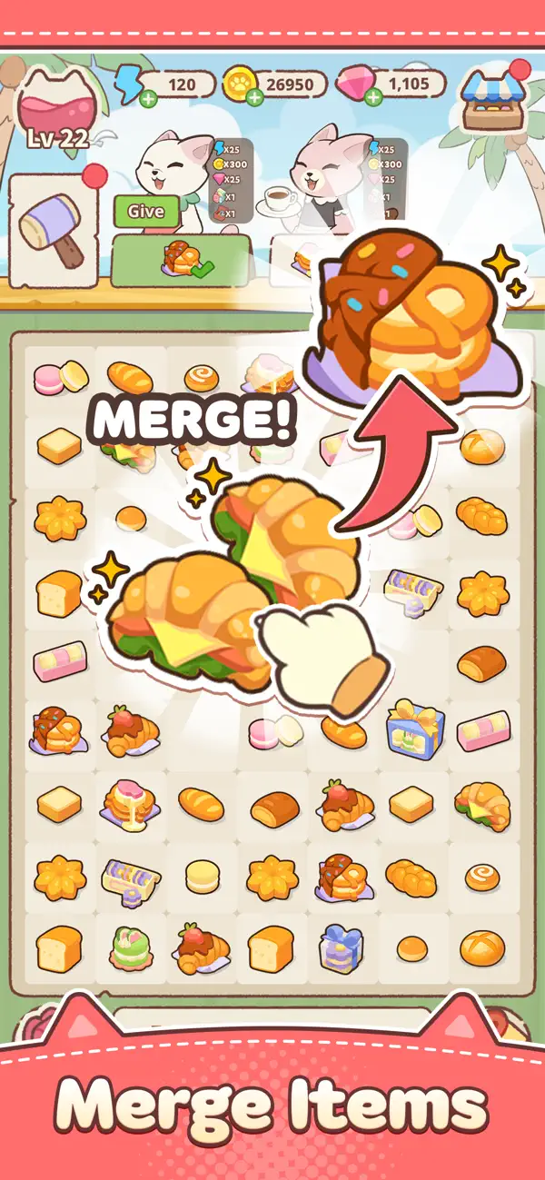 #1. Merge Cat Town (iOS) By: MOBIRIX