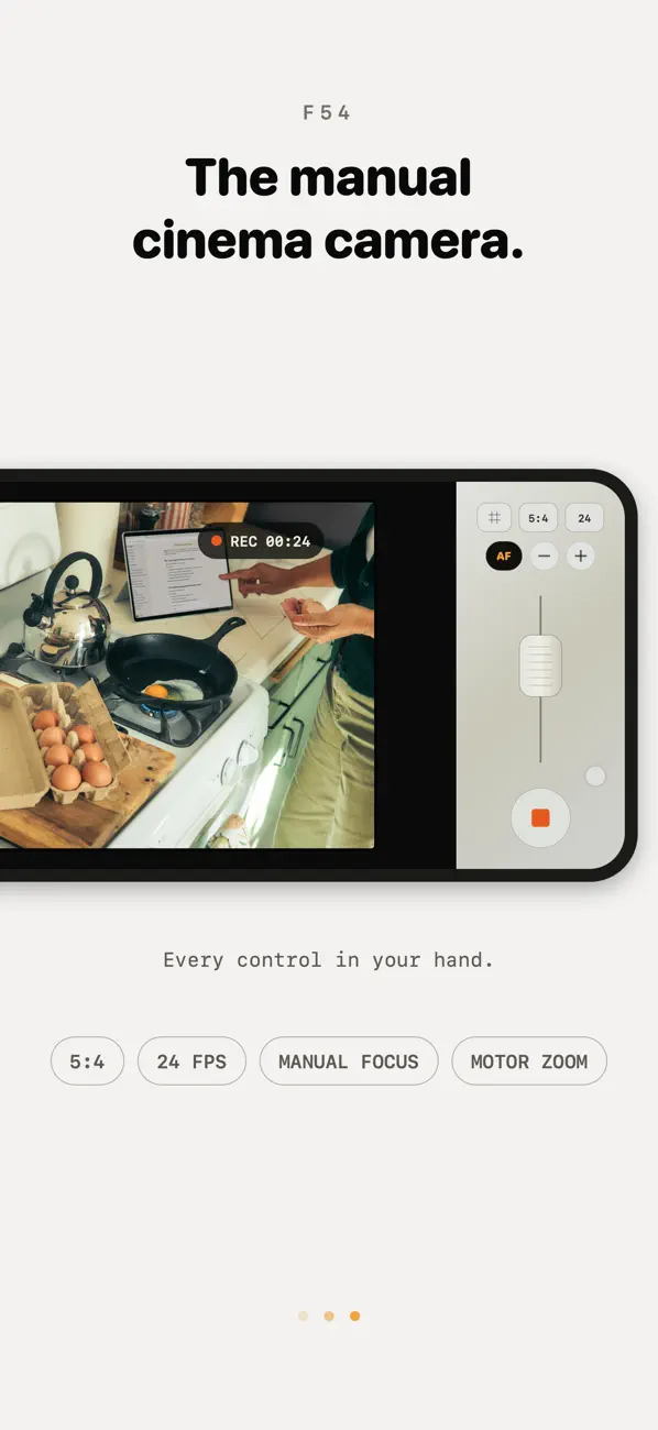 Screenshot #1 pour F54 - Manual Cinema Camera