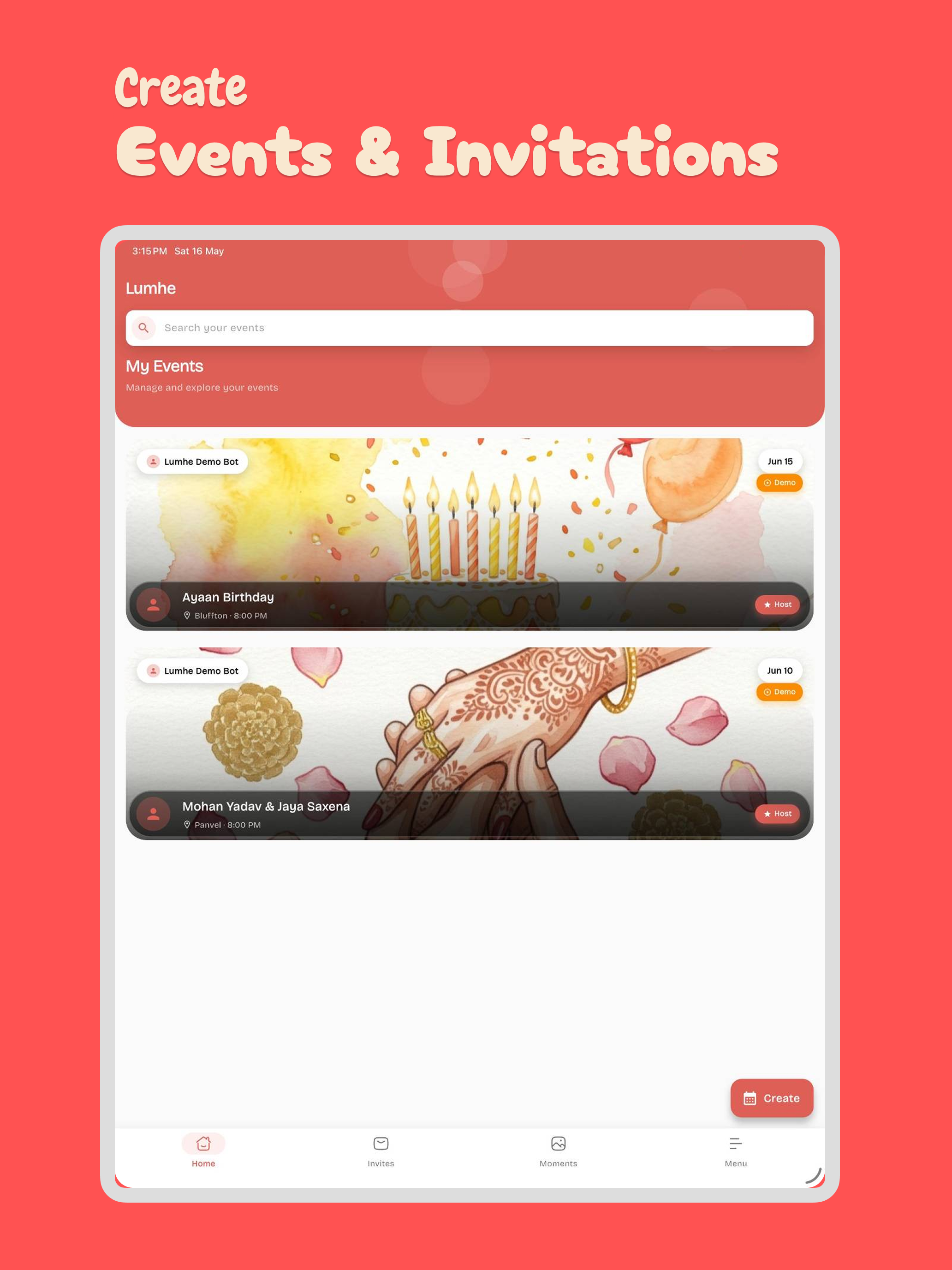 Lumhe: Invites, Gift & Moments