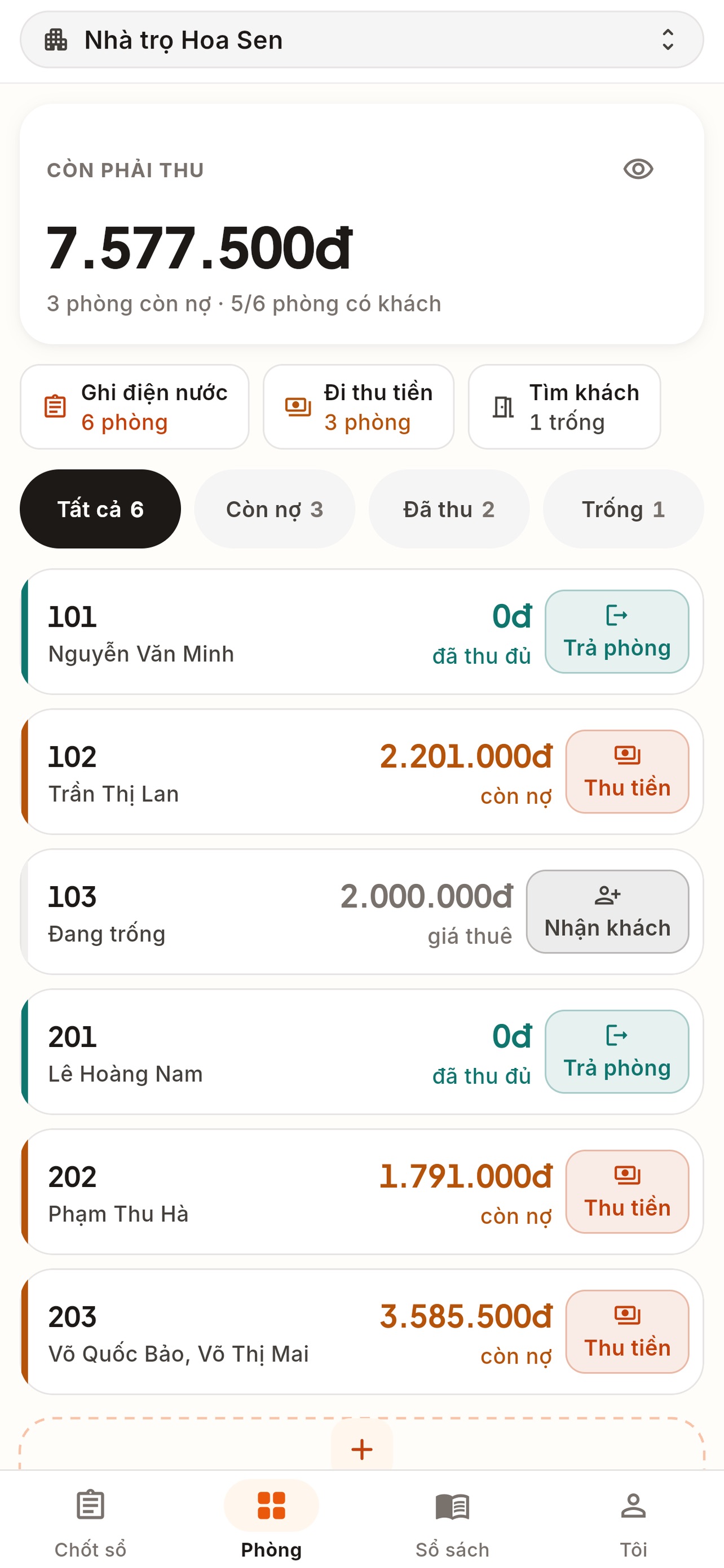 Screenshot 1 of HatiTro - Quản lý nhà trọ