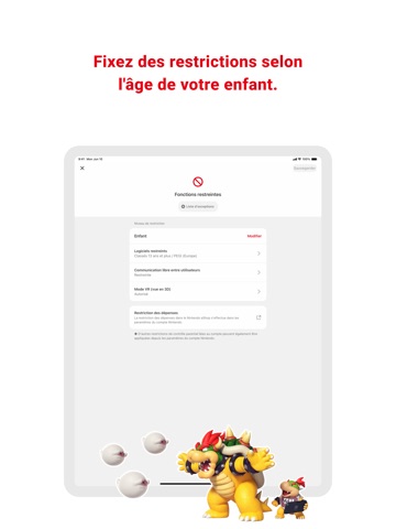 Contrôle parental Nintendo Sw… iPad screenshot 5