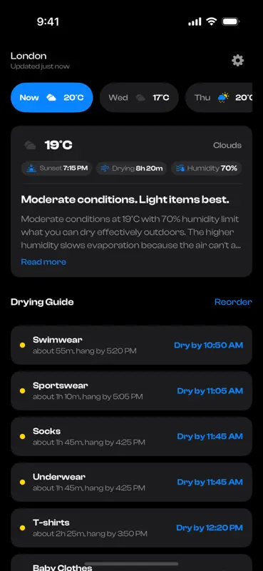 Washcast: Laundry Weather screenshot 3 of 3