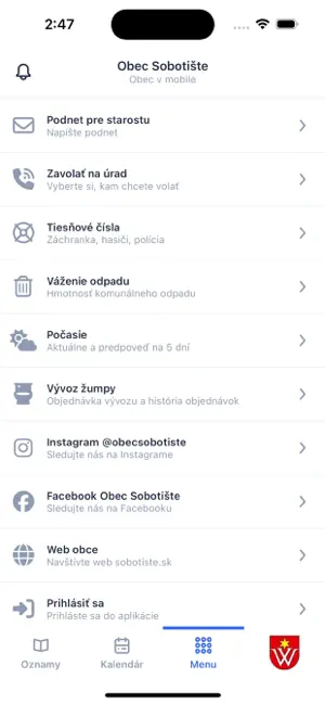 Obec v mobile screenshot 2