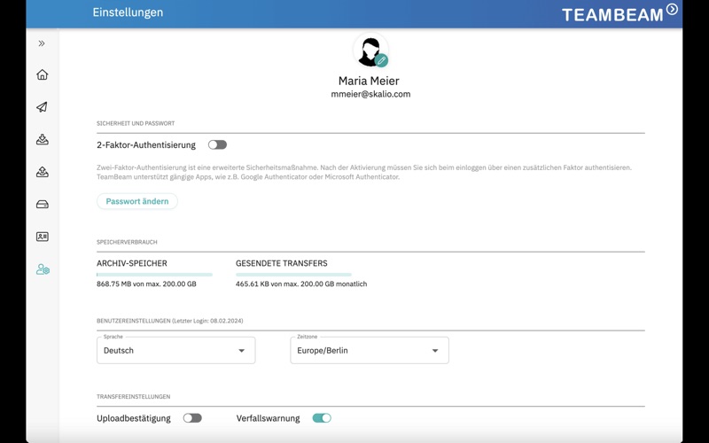 TeamBeam Transfer screenshot