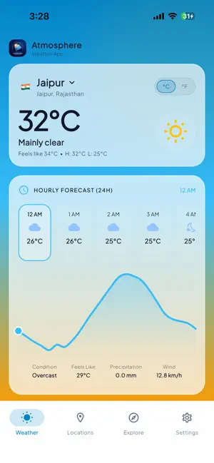 Atmosphere weather app screenshot 1