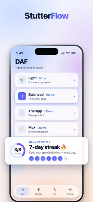 StutterFlow Stuttering Therapy screenshot 1