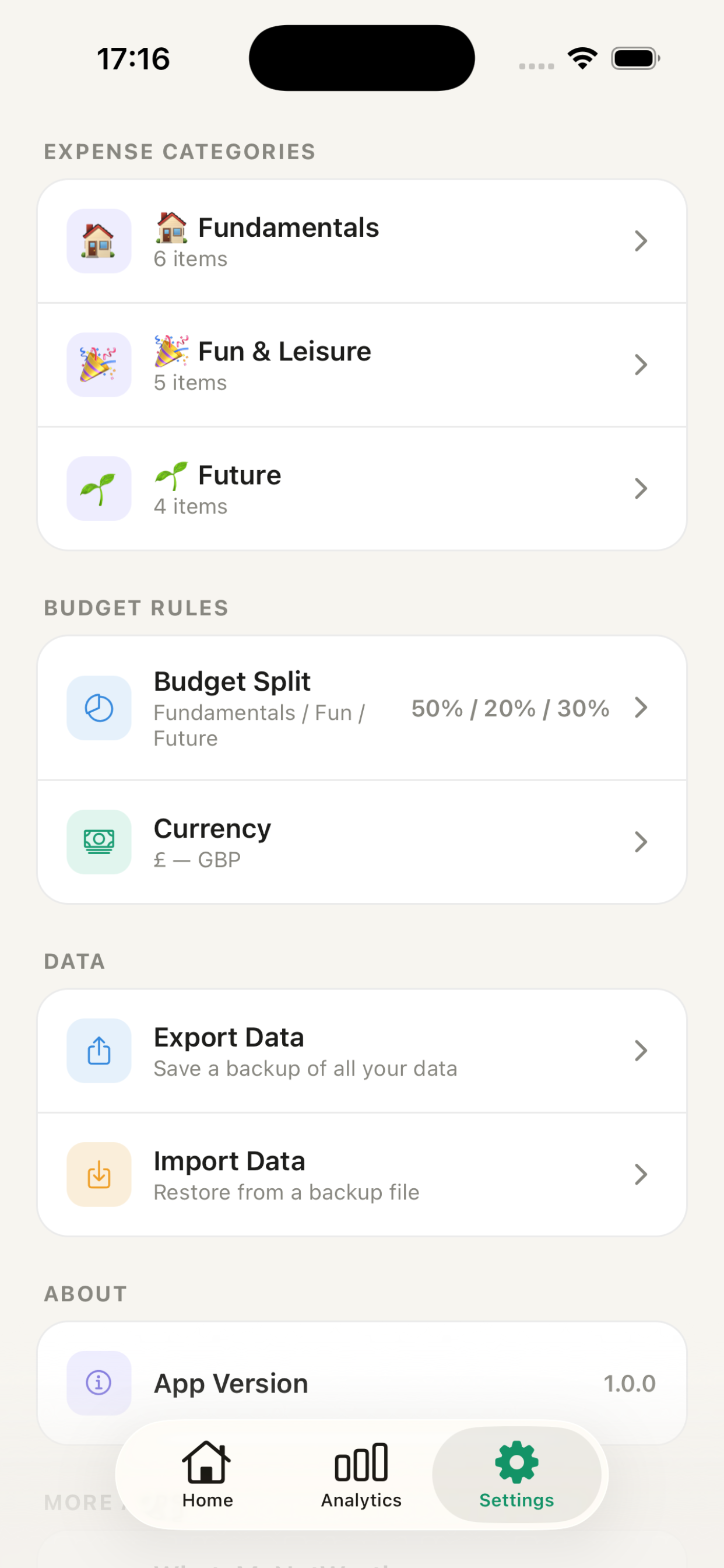 BasicBudgetPlanner screenshot 2