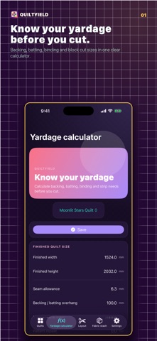 QuiltYield: Fabric Calculator iPhone screenshot