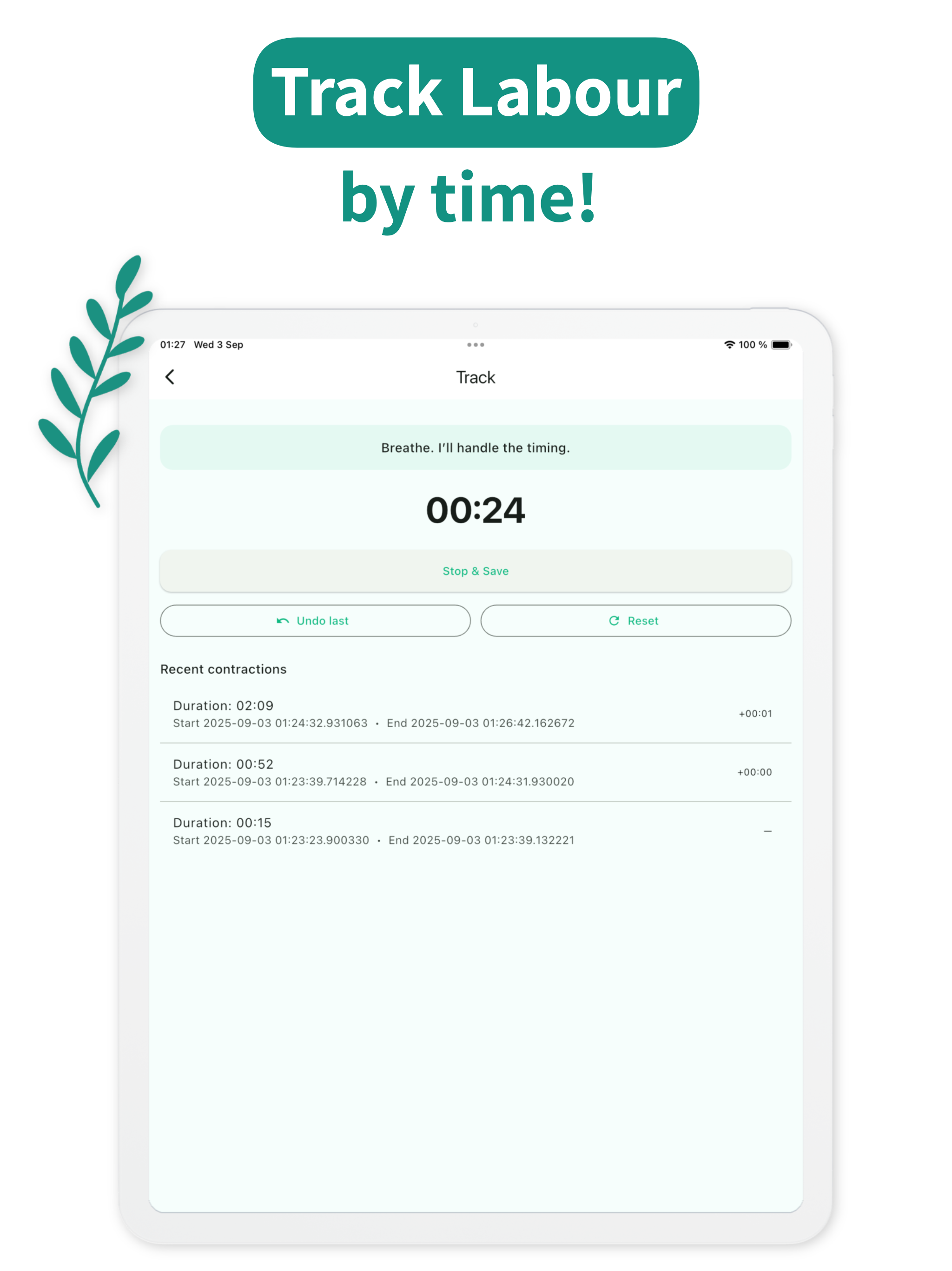 Contraction Tracker Timer
