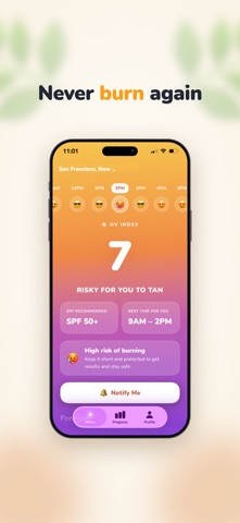 Glowz - Smart Tanning iPhone screenshot