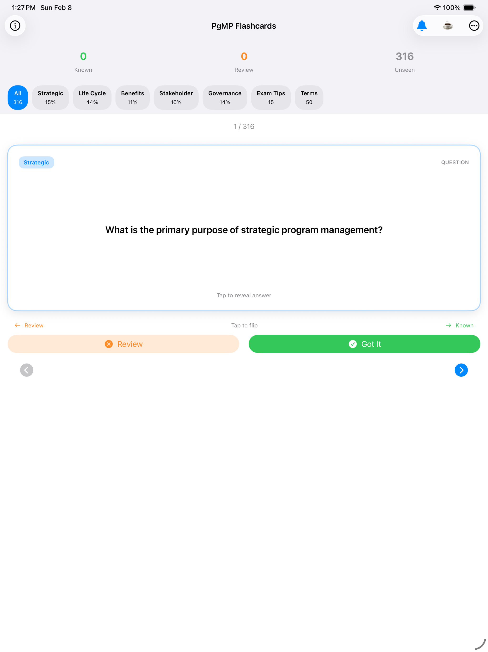 PgMP Flashcards