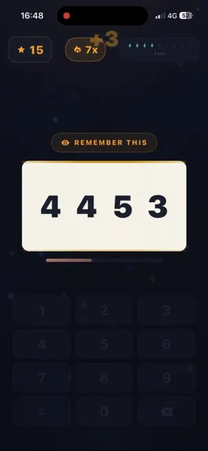 Flash Digits: Memory Challenge screenshot 2
