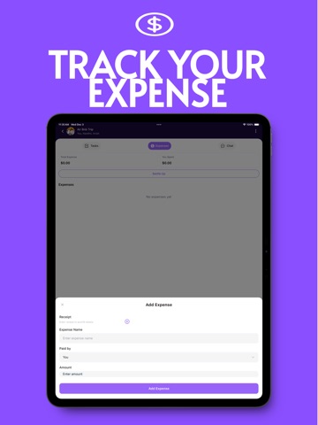 Group Expenses - SplitPatron iPad screenshot