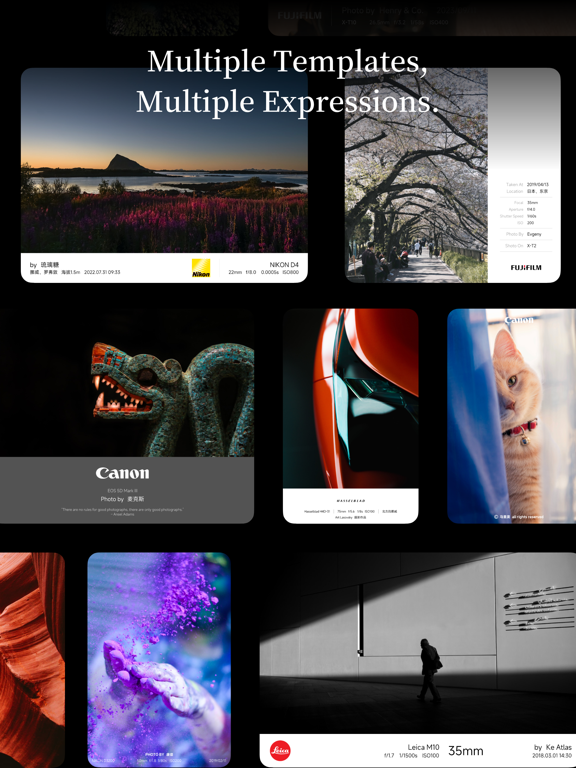 OneLine：EXIF Frame & Watermark iPad screenshot 2 - Photo & Video app