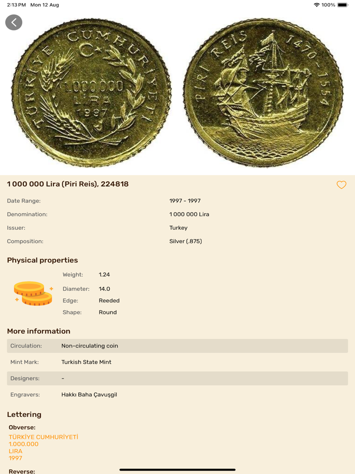 Coin Identifier Coin Value
