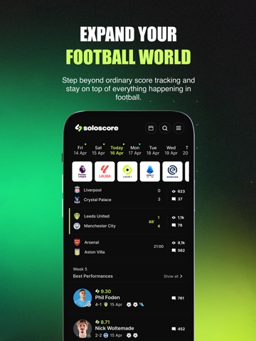 Soloscore: Social Live Scores iPad screenshot 1