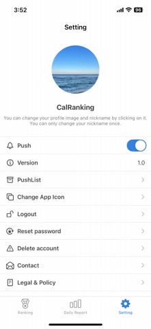 CalorieRanking screenshot