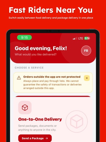 Velo Delivery iPad screenshot