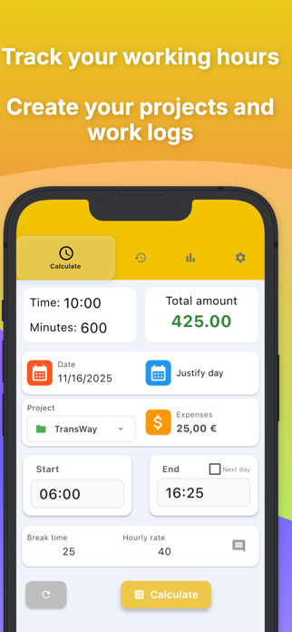WorkTime: Hours Tracker Log Screenshot 1 of 10