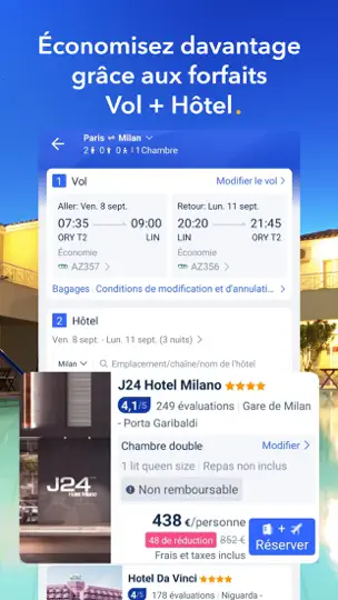 Capture d'écran de Trip.com: Vol, Hôtels, Train sur iPhone 7